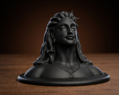 Adiyogi Shiva 3D Printed Idol – Meditation Decor & Spiritual Black Statue