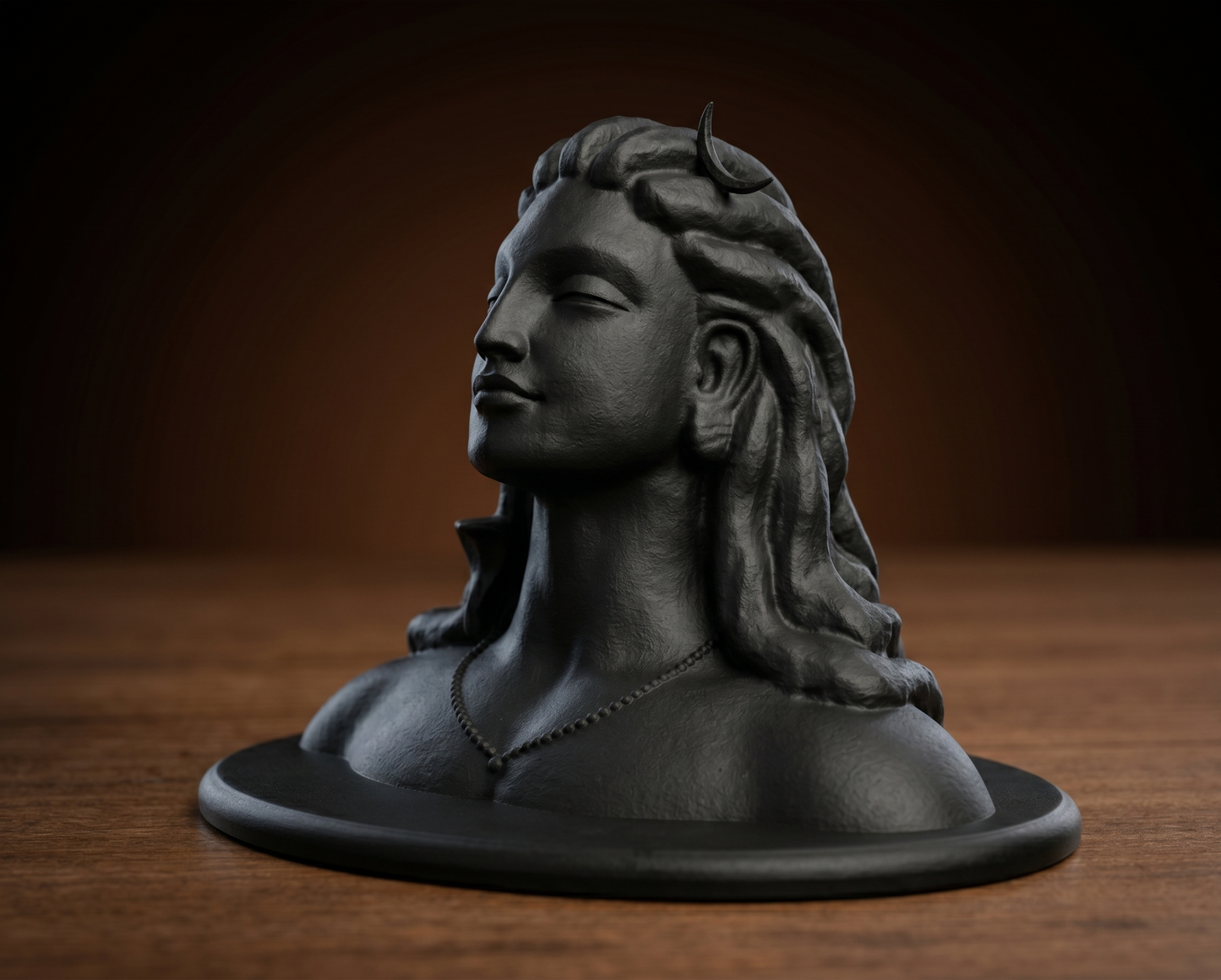 Adiyogi Shiva 3D Printed Idol – Meditation Decor & Spiritual Black Statue