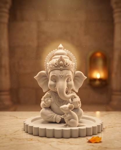 Royal Ganpati 3D Printed Idol – Premium Ganesha Decor for Home & Gifting